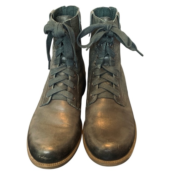 Rockport Cobb Hill Collection Boots Womens 7.5 Green Leather Army Combat Chukka - Picture 3 of 14